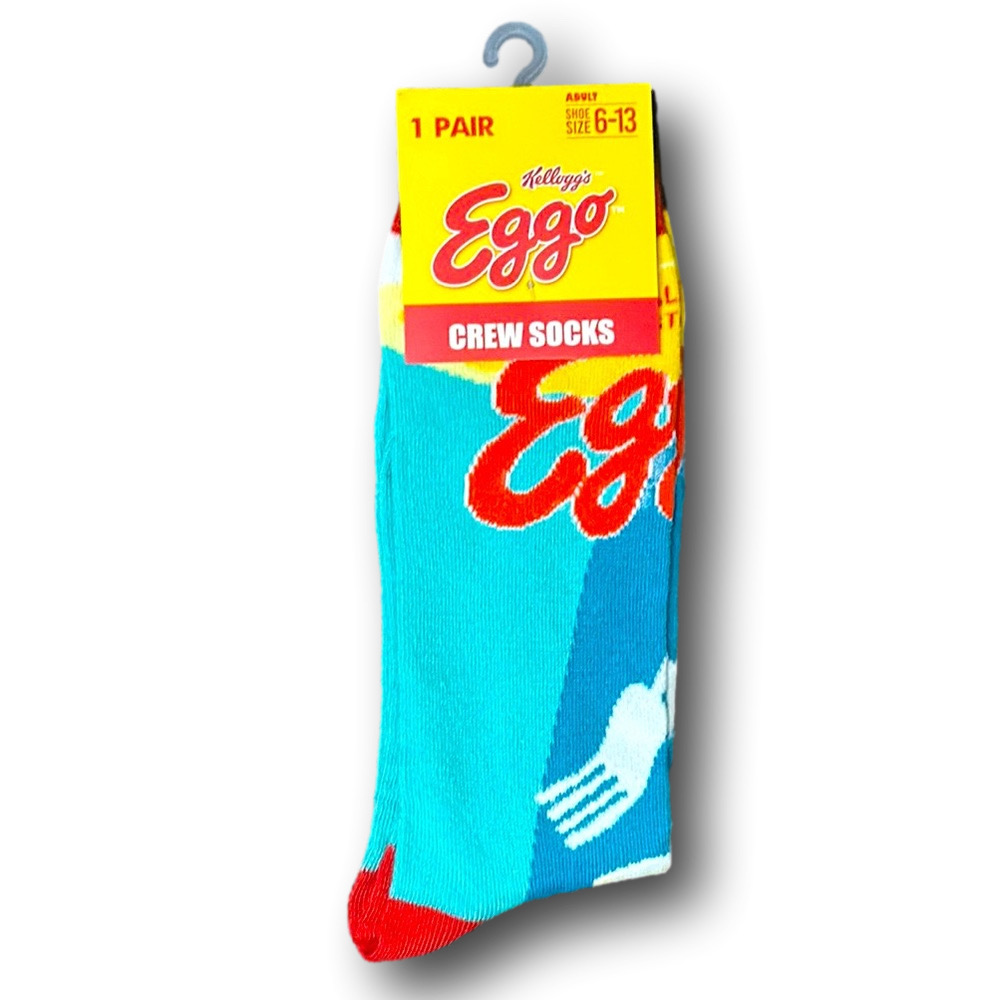 3/$20 Eggo Waffles Funny Novelty Crew Socks - NWT